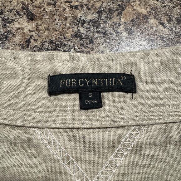 For Cynthia Skirt Linen Minimalist Boho Coastal Grandma French Girl Brown Small - Picture 2 of 4